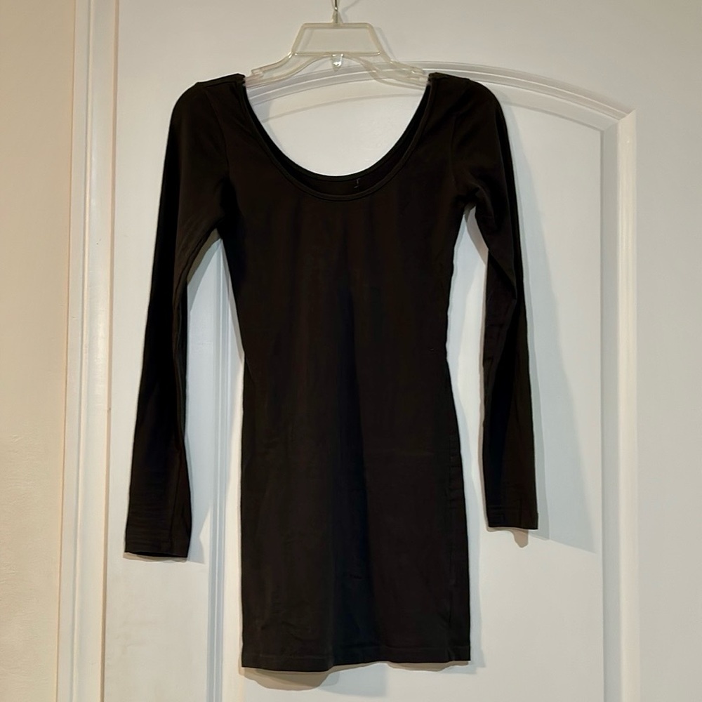 Forever 21 Bodycon Dress Size XS Dark Gray Long Sleeve